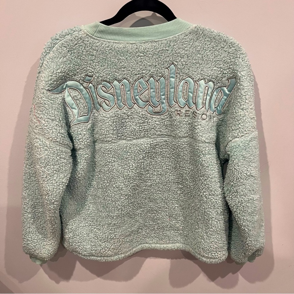 Disney Spirit Jersey Fleece Mint Light Blue Sweatshirt XL Pullover Disneyland